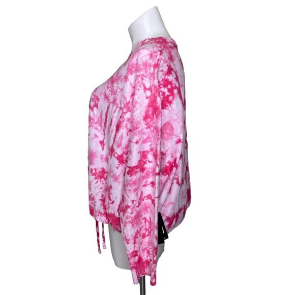 DKNY Sport Tie-Dyed Sweatshirt, NWT $69 Pink White Long Sleeves Women's Size 3X - Picture 5 of 10